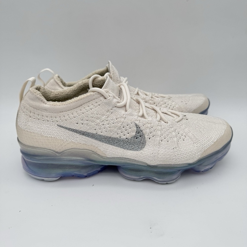 Nike Women’s Light Beige Knit Sneakers with Gray Swoosh